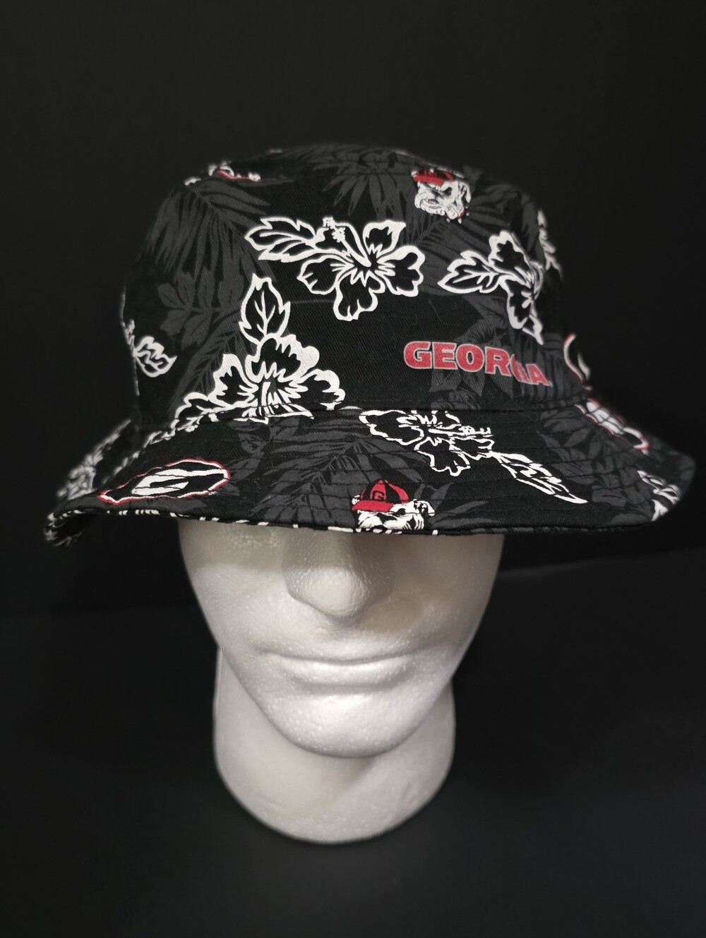NWOT Reyn Spooner Georgia Bulldogs Black Floral Bucket Hat L/XL